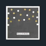 Chalkboard Gold & White Confetti Celebration Party Servet<br><div class="desc">Chalkboard Gold & White Confetti Feestservetten. Aanpassen met elke tekst. Overeenkomende objecten beschikbaar in dit collectie.</div>