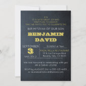 Chalkboard Golden B"H Bar Mitzvah Uitnodiging (Voorkant)