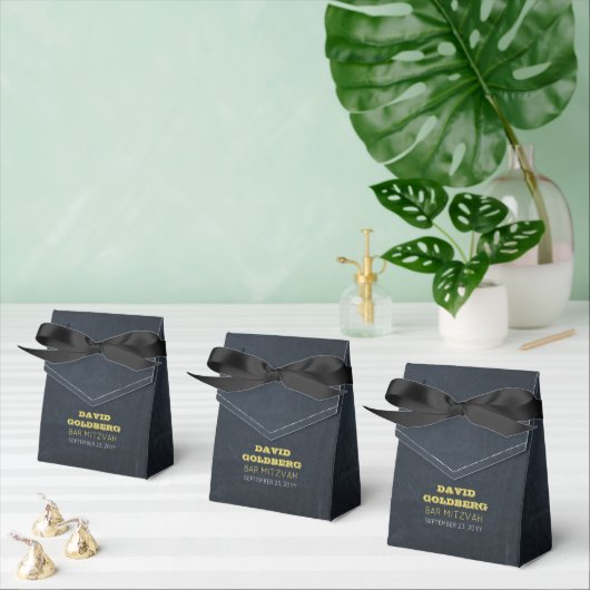 Chalkboard Golden Bar Mitzvah Favor Box Bedankdoosjes (Meervoudige)