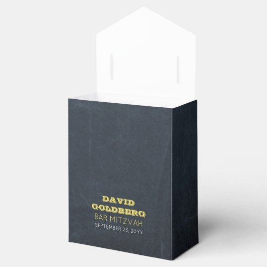 Chalkboard Golden Bar Mitzvah Favor Box Bedankdoosjes (Geopend)