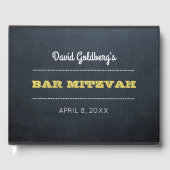 Chalkboard Golden Bar Mitzvah Gastenboek (Voorkant)