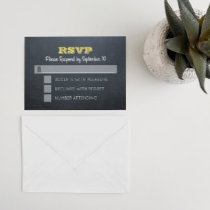 Chalkboard Golden Bar Mitzvah RSVP-kaart RSVP Kaartje