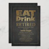 Chalkboard Golden Effect Funny Retirement Party Kaart (Voorkant / Achterkant)