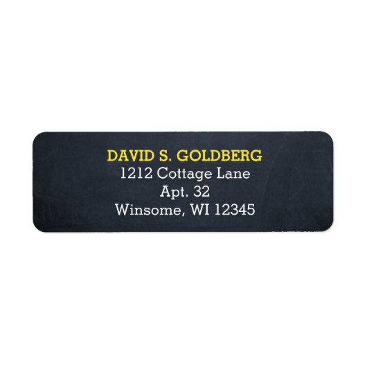 Chalkboard goud gepersonaliseerd etiket (Voorkant)