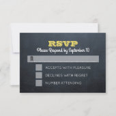 Chalkboard gouden bevestiging RSVP-kaart RSVP Kaartje (Voorkant)