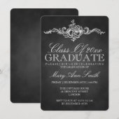 Chalkboard Graduation Party Black Kaart (Voorkant / Achterkant)