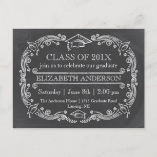 Chalkboard Graduation Party Briefkaart