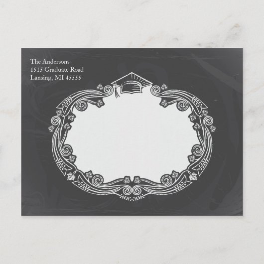 Chalkboard Graduation Party Briefkaart (Achterkant)