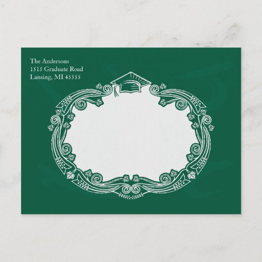 Chalkboard Graduation Party Briefkaart (Achterkant)