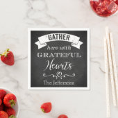  Chalkboard, Grateful Hearts Napkins Servet (Insitu)