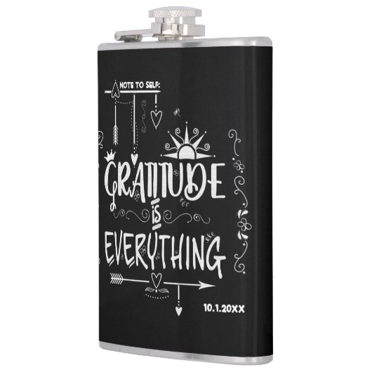 Chalkboard Gratitude is Alles notitie voor zichzel Heupfles (Links)