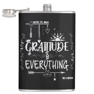 Chalkboard Gratitude is Alles notitie voor zichzel Heupfles