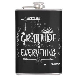 Chalkboard Gratitude is Alles notitie voor zichzel Heupfles