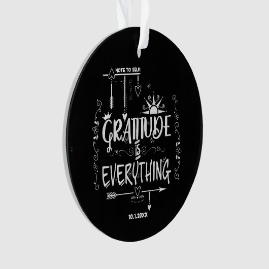 Chalkboard Gratitude is Alles notitie voor zichzel Ornament (voorkant)
