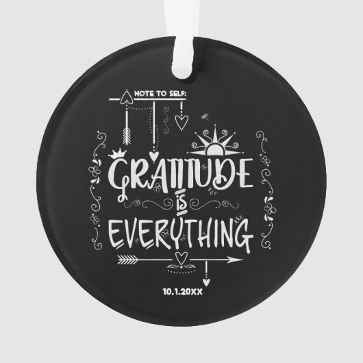 Chalkboard Gratitude is Alles notitie voor zichzel Ornament (achterkant)