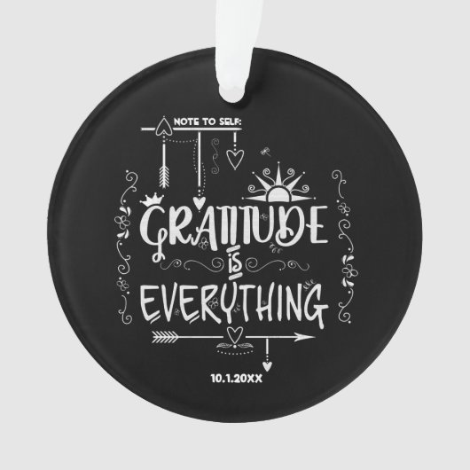 Chalkboard Gratitude is Alles notitie voor zichzel Ornament (voorkant)