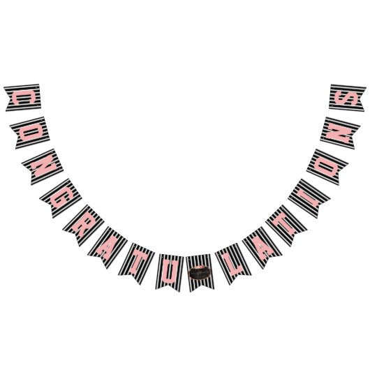 Chalkboard grats Black White Pink Wedding Vlaggetjes (Alle)