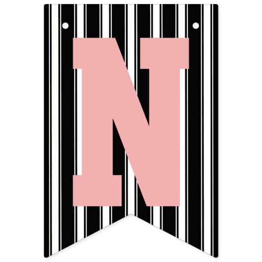 Chalkboard grats Black White Pink Wedding Vlaggetjes (Derde vlag)