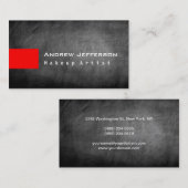 Chalkboard Gray Red Makeup Artist Visitekaartje (Voorkant / Achterkant)