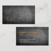 Chalkboard Gray Trainer Fitness Visitekaartje (Voorkant / Achterkant)