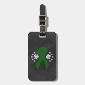 Chalkboard Green Awareness Ribbon Bagagelabel (Voorkant verticaal)