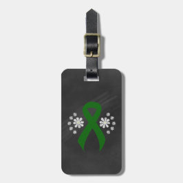 Chalkboard Green Awareness Ribbon Bagagelabel