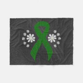 Chalkboard Green Awareness Ribbon Fleece Deken
