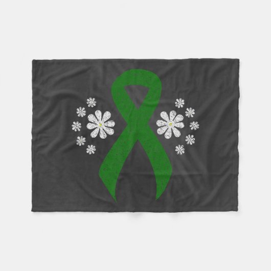 Chalkboard Green Awareness Ribbon Fleece Deken (Voorkant (Horizontaal))