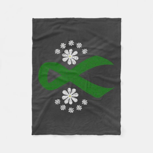 Chalkboard Green Awareness Ribbon Fleece Deken (Voorkant)