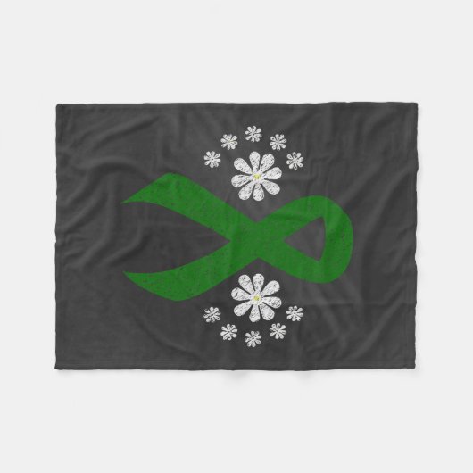 Chalkboard Green Awareness Ribbon Fleece Deken (Voorkant (Horizontaal))