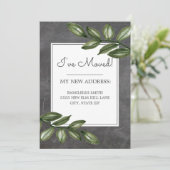Chalkboard Green Leaves Change Address Kaart (Staand voorkant)