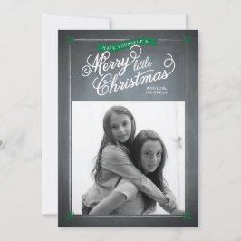 Chalkboard Green Mistletoe Holiday Photo Card Feestdagenkaart