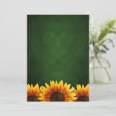 Chalkboard Green Sunflower Wedding Invitting Kaart (Staand voorkant)