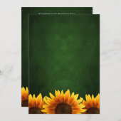 Chalkboard Green Sunflower Wedding Invitting Kaart (Voorkant / Achterkant)