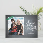 Chalkboard Green Washi Tape Script Holiday Card Feestdagenkaart (Staand voorkant)