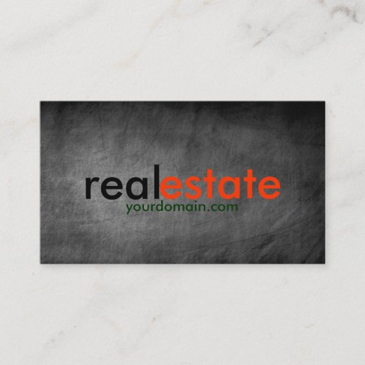 Chalkboard Grey Real Estate Agent Visitekaartje (Voorkant)