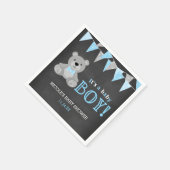 Chalkboard Grey Teddy Bear Boy Baby shower Servet (Hoek)