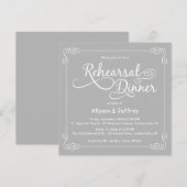 Chalkboard Grey Wedding Repetitie Diner Uitnodigen Kaart (Voorkant / Achterkant)