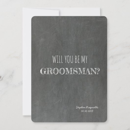 Chalkboard | GROOMSMAN | BEST MAN Funny Voorstel Kaart (Achterkant)