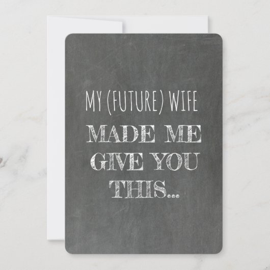 Chalkboard | GROOMSMAN | BEST MAN Funny Voorstel Kaart (Voorkant)