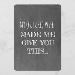 Chalkboard   GROOMSMAN   BEST MAN Funny Voorstel Kaart