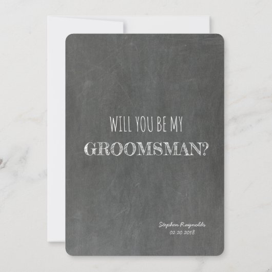 Chalkboard | GROOMSMAN | BEST MAN Funny Voorstel Kaart (Achterkant)