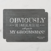 Chalkboard | GROOMSMAN | BEST MAN Funny Voorstel Kaart (Voorkant / Achterkant)