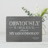Chalkboard | GROOMSMAN | BEST MAN Funny Voorstel Kaart (Staand voorkant)