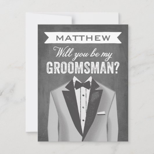 Chalkboard Groomsman | Groomsman Kaart (Voorkant)