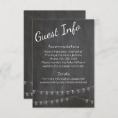 Chalkboard Guest Information met verlichting Informatiekaartje (Voorkant / Achterkant)