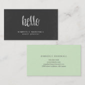 Chalkboard Hallo Visitekaartjes/Mint Visitekaartje (Voorkant / Achterkant)