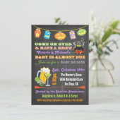 Chalkboard Halloween Baby Shower Invitations Kaart (Staand voorkant)