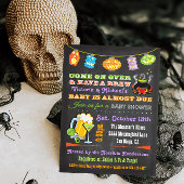 Chalkboard Halloween Baby Shower Invitations Kaart