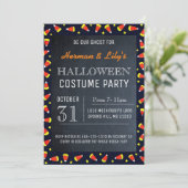 Chalkboard Halloween Feestuitnodiging Kaart (Staand voorkant)
